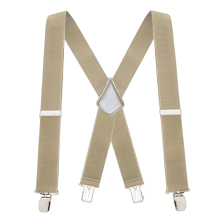Suspenders for Men Adjustable 6 Clips Elastic Crossback Men's Suspenders Multi-Color Suspenders for Men Heavy Duty 3.5x120cm,Khaki