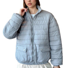 Casual damesjas met capuchon en lange mouwen, effen kleur, winter