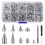 Κιτ Ikopy359 τεμαχίων Punk Spikes & Studs – Ασημένια πριτσίνια από κράμα ψευδαργύρου, 8 8