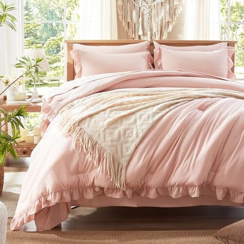 Pink Comforter Set Shabby Chic 7-Piece Standard Size 1
