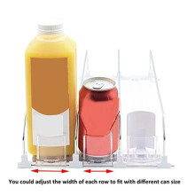 Drink Organizer for Fridge-White Automatic Pusher Glide,Soda Dispenser for Fridge-Holds to 15 Cans