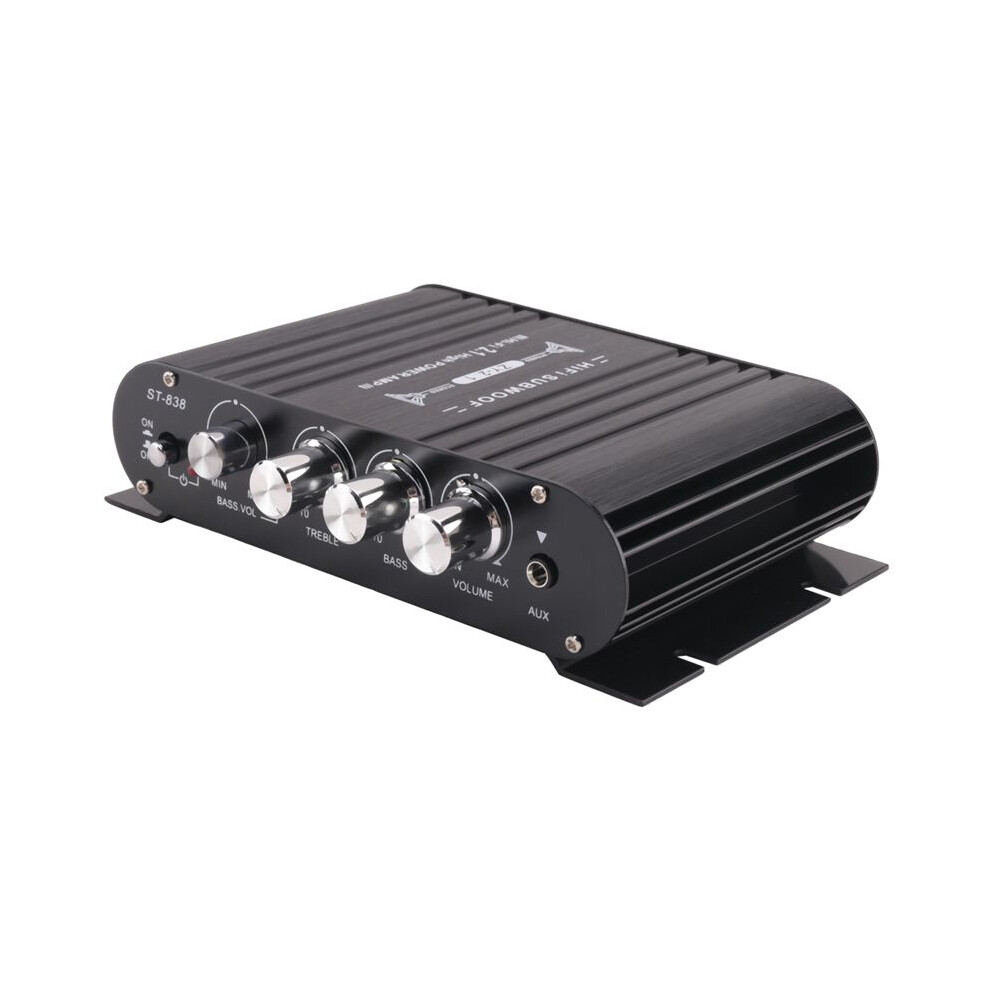 St-838 Hifi Amplifier 2.1 Channel Car Mp3 Amp Aux Input High And Low Bass Adjustment Super Bass 20Wx2+40W Amplifier 6031265274312
