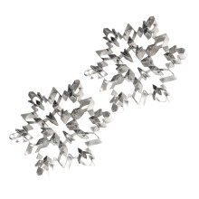 4Pcs Silver Stainless Steel Holiday Snowflake Cookie Cutter for Baking