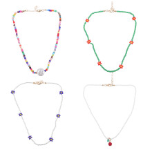 12Pièces Colliers Choker Perles Colorées Plage