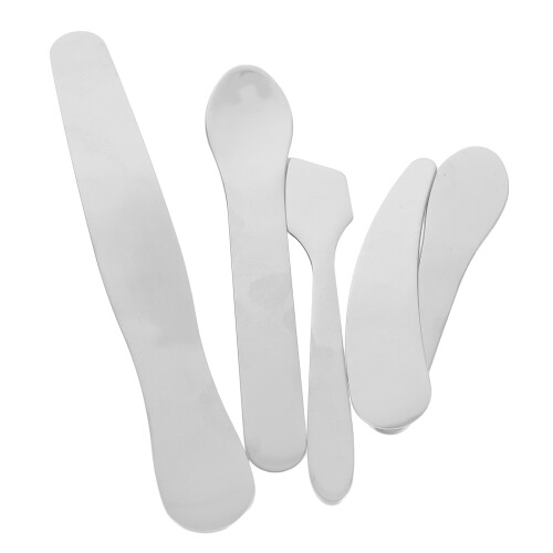 5St Draagbare Mini Make-Up Spatels Van Stevig Rvs Voor Crème En Masker
