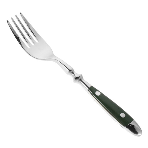 Green Metal Dessert Fork Sturdy Fruit Fork Ideal for Tea Party
