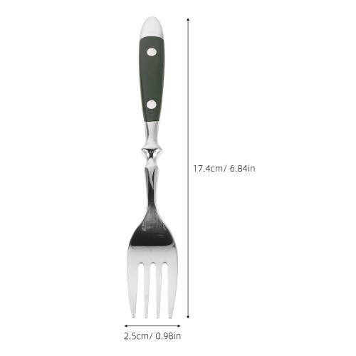 Green Metal Dessert Fork Sturdy Fruit Fork Ideal for Tea Party 2