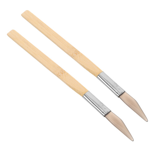 8Pcs Handheld Agate Burnisher Multi-Color Bamboo Handle Jewelry Tool