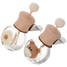 10Pcs Glass Car Diffuser Bottles Cute Cartoon Vent Clips Air Freshener