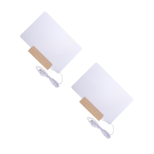 2Sets Erasable Acrylic Message Board with Luminous Base for Office 1