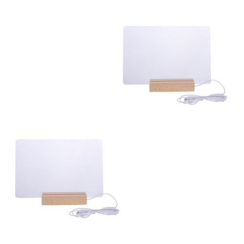 2Sets Erasable Acrylic Message Board with Luminous Base for Office 2