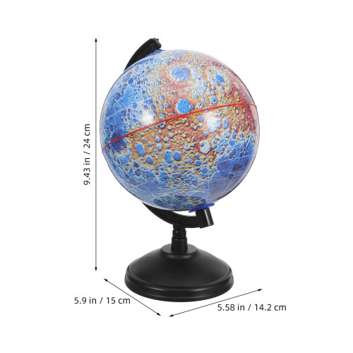 Blue Astronomy Globe Plastic Model Precision Engraved Moon Surface 1