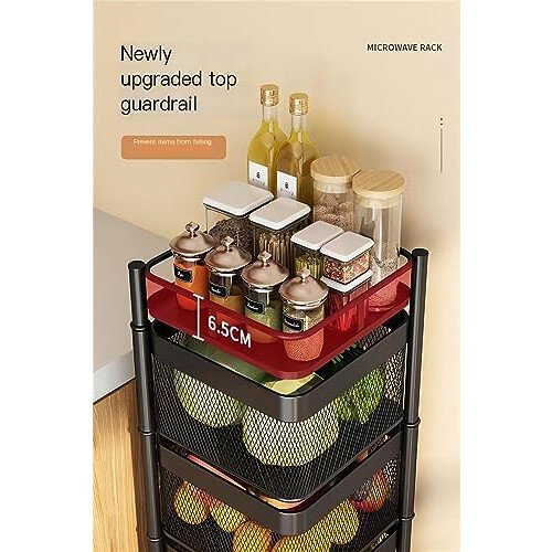 Rotating Storage Rack with Wheels Multi Layer Shelf For Kitchen, Bathroom And Living Room Organization 1