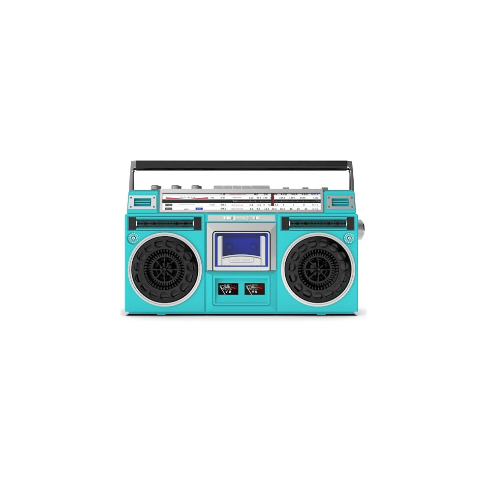 Retro Stereo System Am/Fm Radio, Cd Player And Cassette Recorder, Usb/Sd Input, Builtin Speakers, 80S Style Green 9771547252801