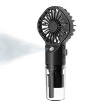 Portable Misting Fan with Ice Mist Cooling, 4 Speeds, Rechargeable Battery for Outdoor Travel Black