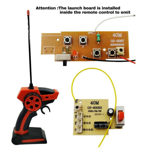 2.4G 4CH Remote Control Transmitter and Receiver Module Accessories Replacement for RC Remote Control Car Red 2