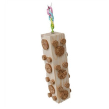 Wooden Bird Chew Toys - 7.9 Inch Hanging Toys, Relieve Boredom & Anxiety, Foraging Toys, for Parakeet.