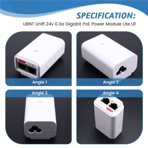 New UBNT Unifi 24v 0.3a Gigabit PoE Power Module Lite LR 2