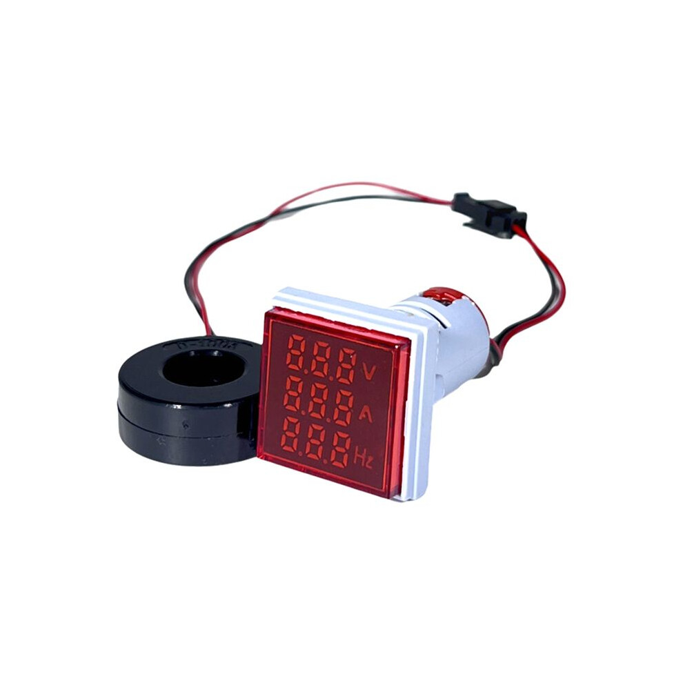 Led Digital Voltmeter Ammeter Hertz Meter Ac6-500V Signal Lights Voltage Current Frequency Meter Indicator Tester Red 4713326774406