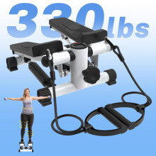 Mini stepper with LCD display and resistance bands
