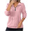 Women's pink crewneck sweatshirt long sleeve half-zip 1