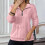 Women's pink crewneck sweatshirt long sleeve half-zip 2