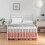 Jupe de lit blanche Queen avec plateforme et volants 4