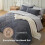 Ensemble de couette réversible Queen gris foncé 7 pièces 2