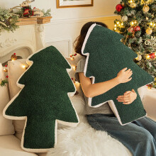 Cojín de árbol de Navidad de 68,5 x 48 x 12 cm, cojín de felpa para sofá, ideal para sala de estar y dormitorio – Decoración navideña,