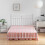 Jupe de lit blanche Queen avec plateforme et volants 3