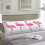 Capa de almofada de corpo com estampa de flamingo rosa, 50x137 cm (20x54 polegadas) 1