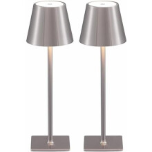 2-balenie bezdrôtových LED stolových lámp, 4000 mAh, 3-farebné plynulé stmievanie, prenosné do spálne/reštaurácie/exteriéru/kempovania –