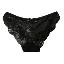 Damesslipjes, sexy en schattig, met strikdesign, gehaakt en volledig kanten model, lage taille, uitverkoop.