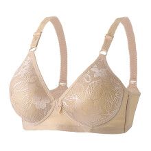QLEICOM Everyday Beugelloze Beha voor Dames – Comfort Lift, Volledige Cup, Katoen, Ademend, Plus Size, Zonder Beugel, Khaki, 36/80BC