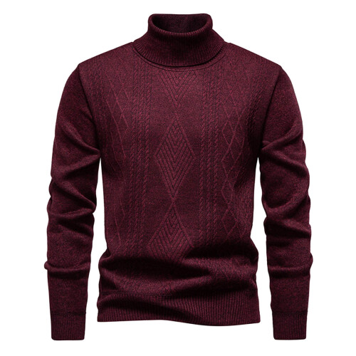Pull de Noël moche pour homme, doublé et chaud, col montant