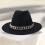 Κομψό καπέλο Fedora με φαρδύ γείσο και αλυσίδα, μέγεθος Βρετανικού τύπου για 3