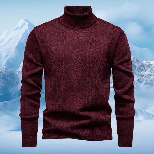 Pull de Noël moche pour homme, doublé et chaud, col montant 1