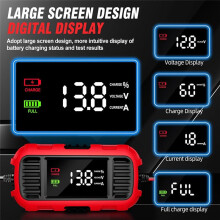 Caricabatteria per Auto 12V 2A con Display Digitale, Strumento di Ricarica Intelligente per Batteria, Caricabatteria di Mantenimento per Auto, Camion,