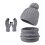 Σετ Κασκόλ και Γαντιών για Γυναικεία Καπέλα Beanie Ζεστά Χειμερινά Γάντι Πλέξιμο 3