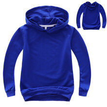 Moletom com capuz de dinossauro para bebês e crianças pequenas, modelo pulôver azul liso com bolso, ideal para crianças de 4 a 5 anos. Roupa de