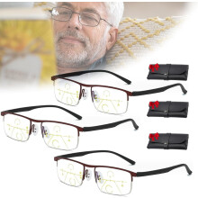 Solymall Intellireaders, ochelari de citit progresivi din titan, cu dublă utilizare, pentru distanță și aproape, din a treia generație