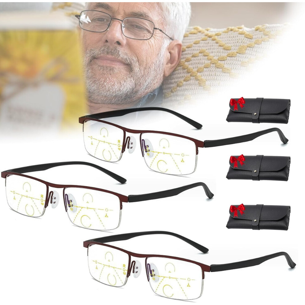 Solymall Intellireaders, Third Generation Titanium Progressive Far and near Dual-Use Reading Glasses