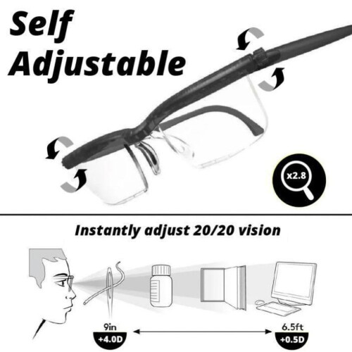 Ρυθμιζόμενα γυαλιά με Dial Vision για κοντινή και μακρινή όραση – Συμβατά με Flex Focus, 2