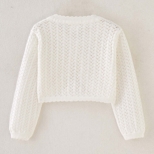 Mädchen-Strickjacke, einfarbig, Größe 7-8 Jahre 1