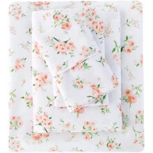 Ensemble de draps complets à motif floral en microfibre 4 pièces