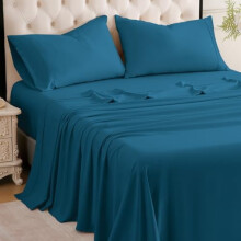 Kingsize sengetøjssæt, blødt og åndbart sengetøjssæt, lagensæt med 16" dyb lommedesign (4 dele, Kingsize, Paon)