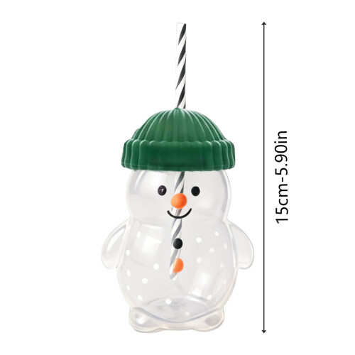 Ποτήρι με καλαμάκι Honey Snow Bear, αδιάβροχο γυάλινο ποτήρι χιονάνθρωπου για παγωμένο 2