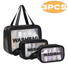 Set van transparante PVC reismake-uptasjes – 3 maten