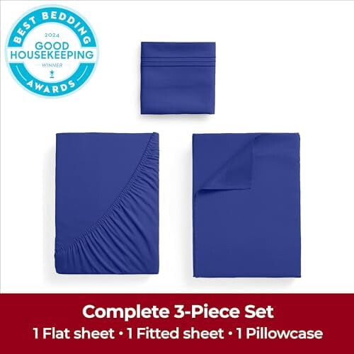 Queen Microfiber Sheet Set – Deep Pocket, 4-Piece, 1
