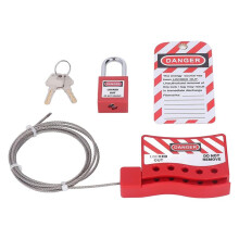 Lockout Tagout Cable Lock Resistant-Temperature, Handled Door Valve Locks Electrical Plug Lockout Device